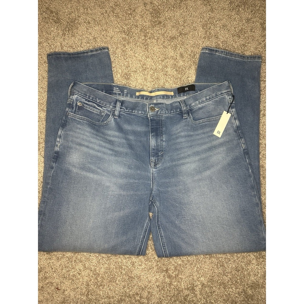 Banana Republic Men's Medium Wash Blue Denim Jeans Straight Leg Slim Fit Button